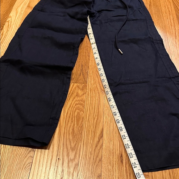 Quince Women's Wide Leg Navy Blue 100% Linen Pants - Picture 11 of 13